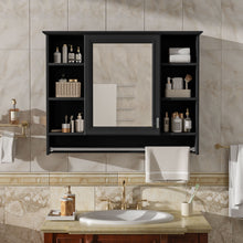 Load image into Gallery viewer, Modern Wall Mounted Mirror Cabinet With Adjustable Shelf, Soft Close Door, And Towel Bar