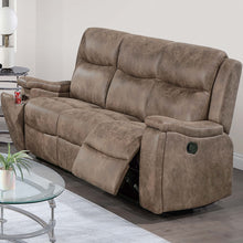Load image into Gallery viewer, 1 Piece Manual Motion Sofa Console Loveseat With Plush Back Cushion And Hidden Cup Holder - Auburn