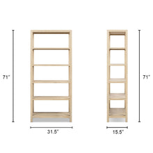Load image into Gallery viewer, Ellis - 5 Shelf Open Frame Bookcase - Natural