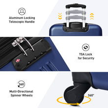 Load image into Gallery viewer, 3 Piece Luggage Set Hardside Spinner Suitcase With Tsa Lock 20" 24" 28" Available