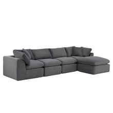 Load image into Gallery viewer, Corduroy Modular Sofa Chaise With Ottoman Toss Pillows (725197) - Dark Gray