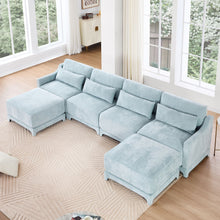Load image into Gallery viewer, Stylish Sofa With Ottoman And Lumbar Pillows, Ergonomic Design