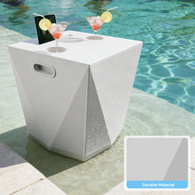 Load image into Gallery viewer, End Table With 2 Cup Holders And 1 Tablet Holder For Outdoor - White