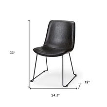 Load image into Gallery viewer, Upholstered Faux leather Side Chairs (Set of 2) - Black