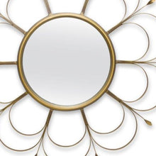 Load image into Gallery viewer, 24" Flower Iron Framed Accent Mirror - Gold
