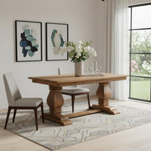 Load image into Gallery viewer, Solid Wood Double Pedestal Base Dining Table - Brown