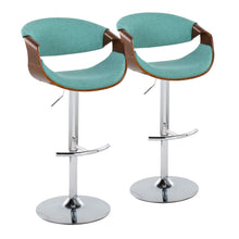 Load image into Gallery viewer, Curvo - Mid Century Modern Adjustable Barstool With Swivel With Rounded T Footrest (Set of 2)