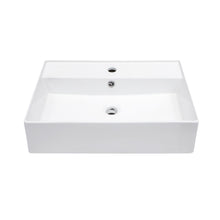 Load image into Gallery viewer, Modern Ceramic Rectangular Wall Mounted Bathroom Sink With Faucet Hole & Overflow