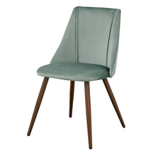 Load image into Gallery viewer, Upholstered Velvet Dining Side Chairs (Set of 2) - Sage / Brown
