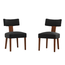 Load image into Gallery viewer, Linen Solid Wood Dining Side Chairs (Set of 2) - Black / Brown