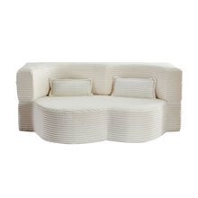 Load image into Gallery viewer, Floor Convertible Sleeper Sofa Bed With 2 Pillows