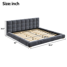 Load image into Gallery viewer, Upholstered Platform Bed Frame With Tufted Headboard