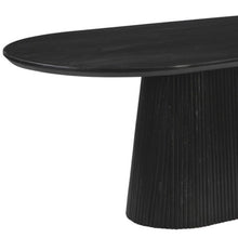 Load image into Gallery viewer, 81" Solid Wood And Wood Pedestal Base Oval Dining Table - Black