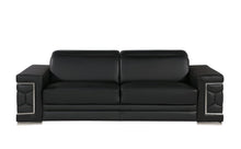 Load image into Gallery viewer, Silver Legs Sofa Leather - Black