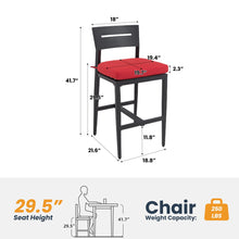 Load image into Gallery viewer, Modern Outdoor Bar Stools With Backrest And Footrest (Set of 2)