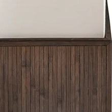 Load image into Gallery viewer, Rattan Lantern Floor Lamp With Long White Rectangular Shade - Brown / White