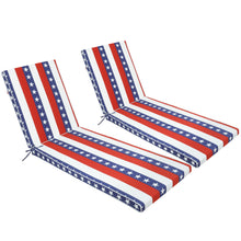 Load image into Gallery viewer, 2 Piece Outdoor Chaise Lounge Cushion Set, Replacement Cushions For Patio Furniture, Flag - Red Striped