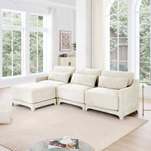 Load image into Gallery viewer, Stylish Sofa With Ottoman And Lumbar Pillows, Ergonomic Design