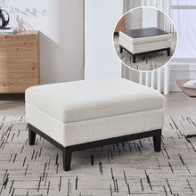 Load image into Gallery viewer, Upholstered Storage Ottoman With Reversible Lid Coffee Table With Rubberwood Legs