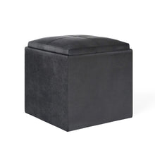 Load image into Gallery viewer, Rockwood - Upholstered Cube Storage Ottoman With Tray