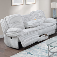 Load image into Gallery viewer, Motion Recliner Sofa With Fold-Down Table, Manual Recline, Charging Station & Cup Holders