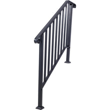 Load image into Gallery viewer, Handrails For Outdoor Steps, Fit 2 Or 3 Steps Outdoor Stair Railing, Wrought Iron Handrail, Flexible Porch Railing, Transitional Handrails For Concrete Steps Or Wooden Stairs