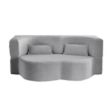 Load image into Gallery viewer, Floor Convertible Sleeper Sofa Bed With 2 Pillows