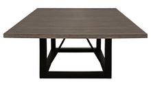 Load image into Gallery viewer, 60" Solid Wood And Iron Frame Base Square Dining Table - Dark Brown