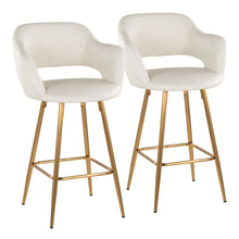 Load image into Gallery viewer, Margarite - Contemporary Fixed Height Counter Stool With Footrest (Set of 2) With Square