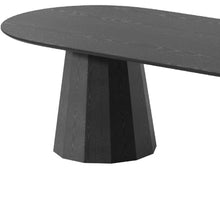 Load image into Gallery viewer, 86'' Wooden Double Pedestal Base Oval Dining Table - Black