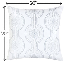 Load image into Gallery viewer, Holiday Throw Pillow With Snowflake Embroidery