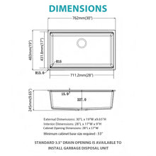 Load image into Gallery viewer, Quartz Composite Kitchen Sink With Undermount Design, Durable Single Bowl Workstation