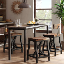 Load image into Gallery viewer, Industrial Counter Stool With Back Removable Solid Acacia - Amber