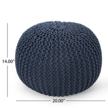 Load image into Gallery viewer, Bordeaux - Knitted Round Pouf Ottoman, Floor Cushion