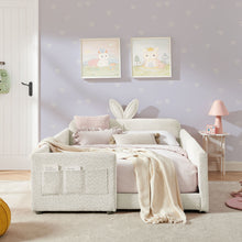 Load image into Gallery viewer, Cute Rabbit Ear Upholstered Platform Bed Frame With Safety Rail