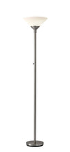 Load image into Gallery viewer, Torchiere Floor Lamp With White Cone Shade - Silver