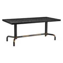 Load image into Gallery viewer, 71" Wood And Steel Trestle Base Dining Table - Black