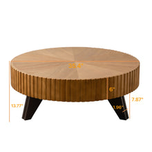 Load image into Gallery viewer, Round Retro Coffee With Solid Wood Legs