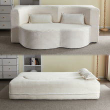 Load image into Gallery viewer, Floor Convertible Sleeper Sofa Bed With 2 Pillows