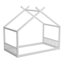Load image into Gallery viewer, Montessori Style House Bed For Kids, Floor Bed Frame With Headboard And Footboard