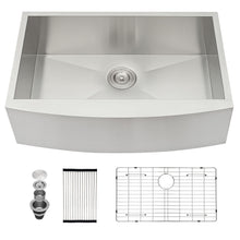 Load image into Gallery viewer, Farmhouse 36" Kitchen Sink Stainless Steel Apron Front - Brushed Nickel