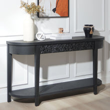Load image into Gallery viewer, Carved Console Table With Storage Shelf For Living Room - Black