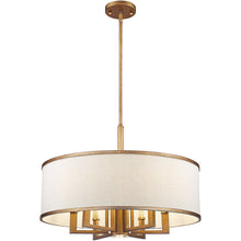 Load image into Gallery viewer, Seven Light Dimmable Chandelier With Shades - Antiqued Gold