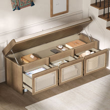Load image into Gallery viewer, Entryway Shoe Bench With Drawers & Button Tufted Cushion