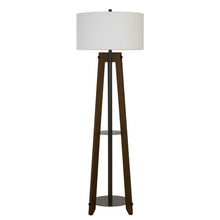 Load image into Gallery viewer, Tripod Floor Lamp With White Rectangular Shade - Brown