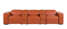 Load image into Gallery viewer, Top Grain Leather Reclining Metal USB Sofa (720395) - Camel