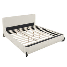 Load image into Gallery viewer, King Upholstered Bed With Slats Support - Beige
