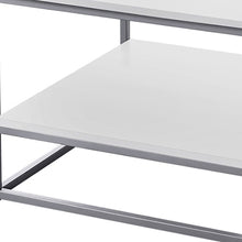 Load image into Gallery viewer, Metal Coffee Table With Shelf (Set of 3) - White And Silver