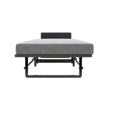 Load image into Gallery viewer, Modern Metal Folding Bed Frame With Foam Mattress, Easy Storage & Mobility - Black