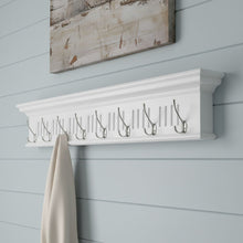Load image into Gallery viewer, 51" Wood Eight Hook Wall Mount Rack - White